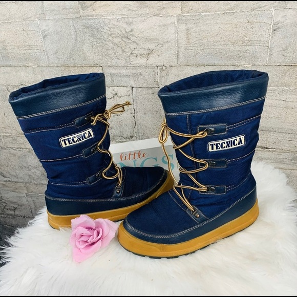Tecnica Shoes - Rare VTG Tecnica Snow Lace Up Boots Blue big Logo